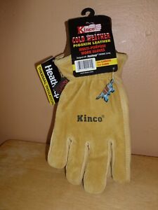 NEW Kinco 94HK-L Men's Suede Pigskin Gloves -  Heat Keep thermal Liningm -Large