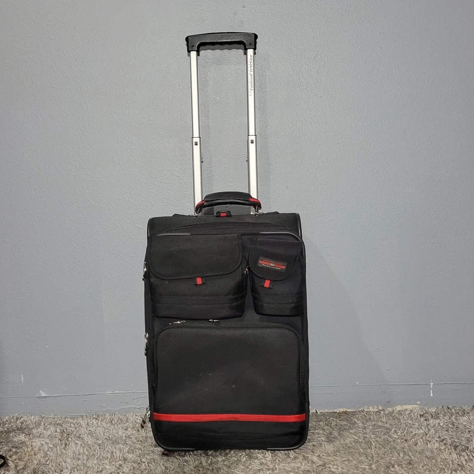 Polo Ralph Lauren Rolling canvas Carry-on Travel Suitcase canvas Luggage Black - Image 1 of 4