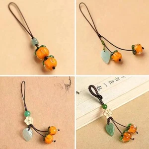 Persimmon Phone Lanyard Beaded Hanging Cord Fashion Phone Anti-lost Rope - Photo 1 sur 13