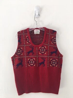 Vintage Break Away By Lamplighter Retro Vest Fair Isle•Reindeer•Stag•Buck Medium - Image 1 of 4
