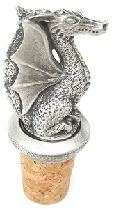 Welsh Dragon Handcrafted From English Pewter Bottle Stopper + Gift Bag - Picture 1 of 6