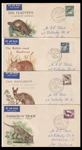 AUSTRALIA 1959-62 'A NATIVE OF AUSTRALIA' FDC LOT OF 4 (JF) - Picture 1 of 1