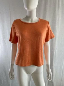 Camiseta Top Para Mujer Colección Americana Básica Naranja Mangas Cortas Cuello Redondo  - Imagen 1 de 9