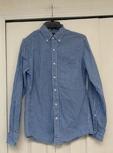 Camisa J.Crew Azul Blanco Cuadros Guinga Botón Frontal Algodón Ajustada XS - Imagen 1 de 4