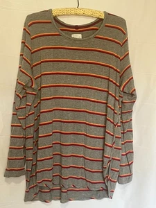 Maglia Market & Spruce Zansia grigio bordeaux arancione a righe 3X - Foto 1 di 4