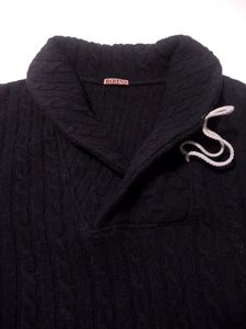 Suéter BARENA Para Hombre Cuello Chal 80% Lana Talla 48 Azul Tejido con CABLE HECHO EN ITALIA - Imagen 1 de 7