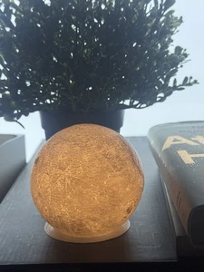 Mini Lamp 3” White Lithophane Tea Light Moon Themed Home Table Decor - Picture 1 of 2