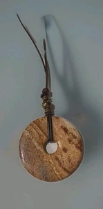 VTG Agate Jasper Natural stone Collar adjustable - Picture 1 of 3