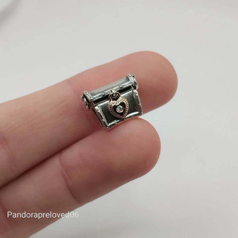 Genuino Pandora Club 2019 Cofre del Tesoro Piedra Diamante ALE S925 Oro Rosa #2723U Foto 1 de 4