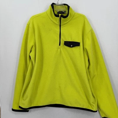 Polo Ralph Lauren 1/4 Cremallera Alta Visibilidad Polar Pullover Chaqueta XL Amarillo Bolsillo en el Pecho Foto 1 de 4