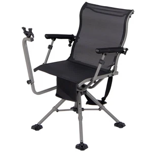 Shooting & Hunting Chair w/ 3 Position Adjustable Legs 360° Silent Swivel - Picture 1 of 11