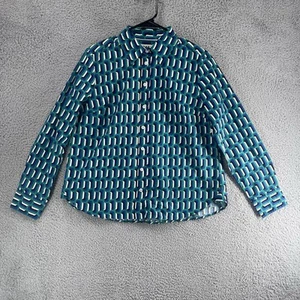Boden Button Down Shirt Multicolor Retro Geometric US Size 10P petite UK 14P I4 - Picture 1 of 7
