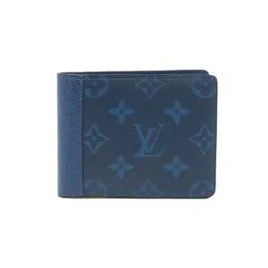 Louis Vuitton Monogram Pacific Canvas Cobalt Taiga Leather Multiple Wallet Coin - Picture 1 of 10