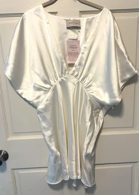 NWT Bhldn Anthropologie Cream Leila Deep V Wedding Reception Dress Xl X-large - Image 1 of 4