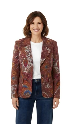 Coldwater Creek Women's Brocade Paisley Jacket Size Large - Image 1 of 4
