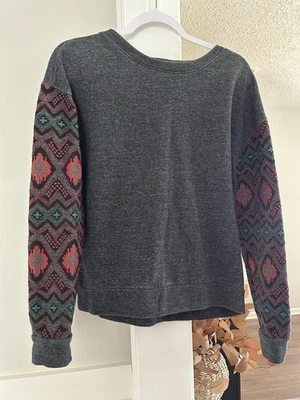 Suéter Miss Me Vintage Para Mujer Pequeño 100% Algodón Mangas Aztecas Boho Western Foto 1 de 4