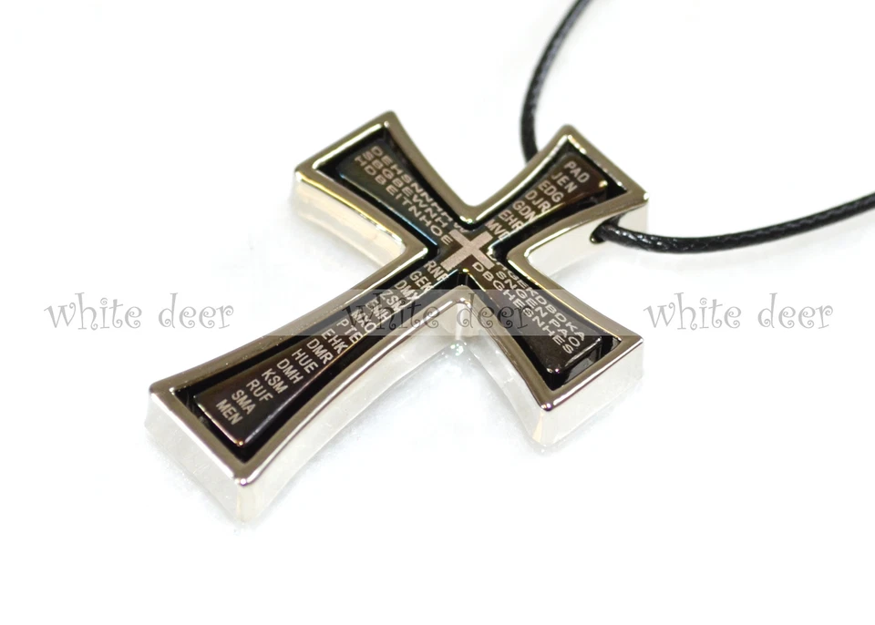 Collar Colgante Cruz Doble Desmontable Acero Inoxidable Joyería Biblia Española Foto 1 de 1