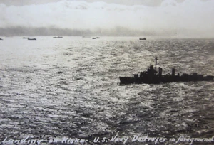 WWII US Navy Kiska Alaska Aleutian Islands Campaign Invasion Real Photo Postcard - Picture 1 of 3