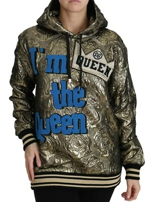 Толстовка с капюшоном DOLCE & GABBANA Im The Queen жаккардовый золотой топ IT42/US8/M $2000 - Изображение 1 из 4