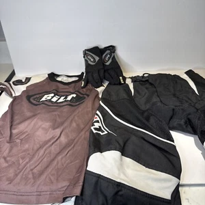 BILT Pants Size 26Y-Shirt SY- Gloves Sz4 Youth Motorcross Dirt Bike Motorcycle - Picture 1 of 24