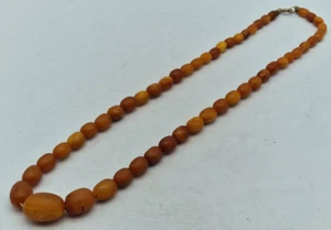 VINTAGE BUTTERSCOTCH AMBER NECKLACE,10ct CLASP, 9 G. - Picture 1 of 6