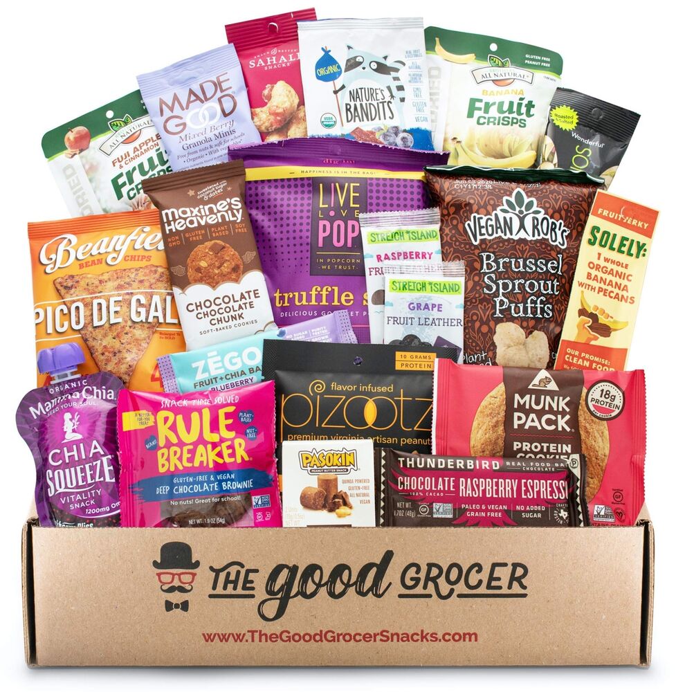 Premium GLUTEN FREE and VEGAN (DAIRY and SOY FREE) Healthy Snacks Care Package