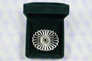 Cased Sunflower Pattern Silver Plated Nurses Buckle Handmade in Sheffield - Picture 1 of 7