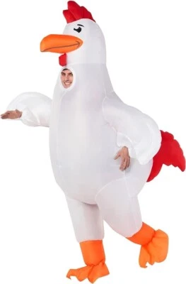 Giant Inflatable Chicken Costume Adult Funny Animal Blow Up Suit Halloween - Image 1 of 4