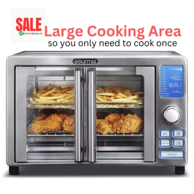 Gourmia Digital Air Fryer Toaster Oven, Stainless Steel French Doors, GTF7520 - Image 1 of 4
