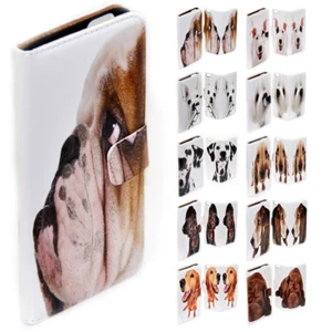 For Samsung Galaxy Series Dog Portrait Theme Print Wallet Mobile Phone Cover #2 - Picture 1 of 11