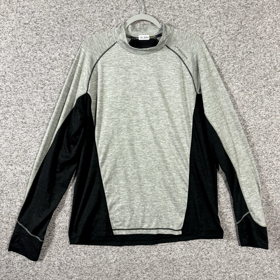 Мужская рубашка пуловер Brooks размер Large серый/черный полиэстер с длинным рукавом - Изображение 1 из 4