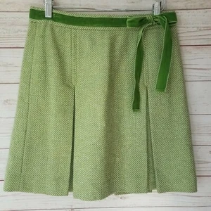 J. Falda Crew Para Mujer Talla 4 Verde Cuadros Espina de Arenque Plisada Forrada Lana Terciopelo - Imagen 1 de 6