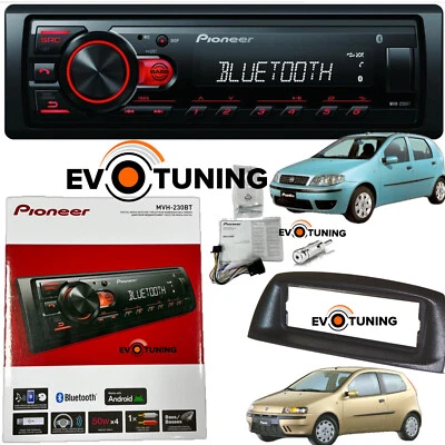 Autoradio Pioneer MP3 con Bluetooth + Mascherina Cornice per Fiat Punto 188 - Immagine 1 di 4