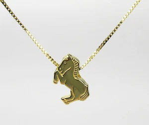 Halskette Goldkette Kette mit Anhänger Pferd 333 Gold 42cm 4,2g NEU  - Bild 1 von 6