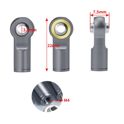 10/20x M2 M3 M4 Link Rod End Ball Head Parts for RC 1/10 SCX10 D90 TRX-4 - Image 1 of 4
