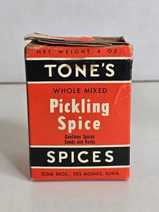 Vintage 1950's Tone's Pickling Spice Box Four Ounce - Picture 1 of 8