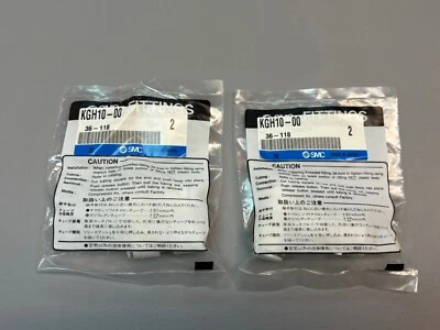 4 - (2Packs) SMC KGH10-00 Stainless Steel One Touch Fitting Straight Union - Image 1 of 2