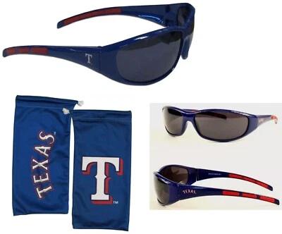 Gafas de sol envolventes Texas Rangers con bolsa de microfibra MLB con licencia de béisbol Foto 1 de 4