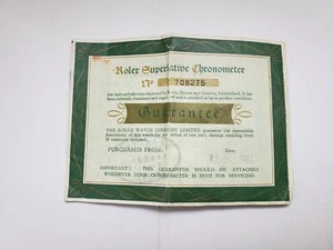 Rare Rolex Vintage 1960s Guarantee warranty - Picture 1 of 5
