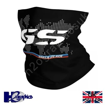 H2O GRAPHICS BMW GS Summer Neck Tube Warmer Face Mask Fans of R1250GS R1300GS R1200GS Type 1