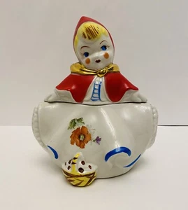 Vintage Hull Little Red Riding Hood 8” Ceramic Biscuit Jar Collectible-Rare A14 - Picture 1 of 10