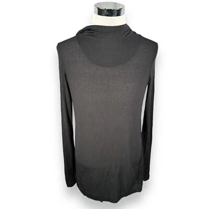 Lululemon Hoodie Womens 12 Dark Gray Striped Polyester Thumbhole Sleeves Stretch - Picture 1 of 11