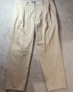 Vintage Polo Ralph Lauren Chino Hose Herren Gr. 40x32 Plissee Beige Khaki Hose - Bild 1 von 13