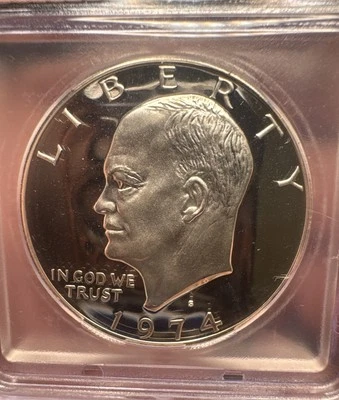 1974-S Eisenhower Ike Silver Dollar PR70 DCAM ICG Austin Hutto Signed Rare - Image 1 of 4