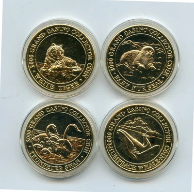 Set of 4 Casino Tokens from the Grand Casino Minnesota Endangered Species I 2000 - Image 1 of 4