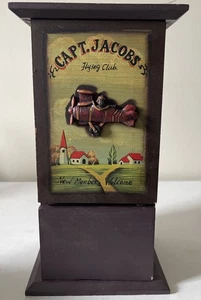 Vintage Capt. Jacobs Flying Club Wooden Wall Cabinet Box Plane Design 11” - Picture 1 of 9