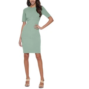 New $134 Calvin Klein Women's Knee Length Half Sleeve Sheath Dress A3624 - Picture 1 of 20