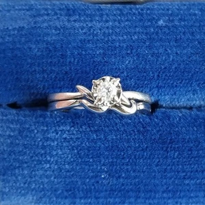 MCM Wedding Band Ring Set 14K White Gold 3-Gr 1/10ct Diamond Size 7 Original Box - Picture 1 of 13
