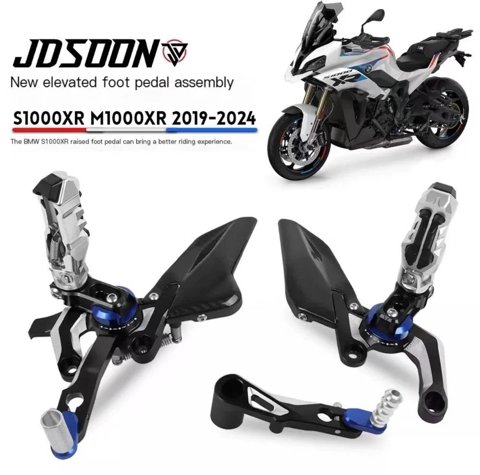 Reposapiés ajustable reposapiés clavijas pedal para BMW S1000XR M1000XR 2019-2025 Foto 1 de 4