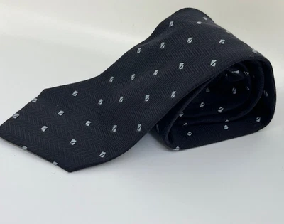 Corbata GIORGIO ARMANI Corbata Algodón/Seda ITALIA Diseñador Triángulos Negra Usada en Excelente Condición Foto 1 de 4